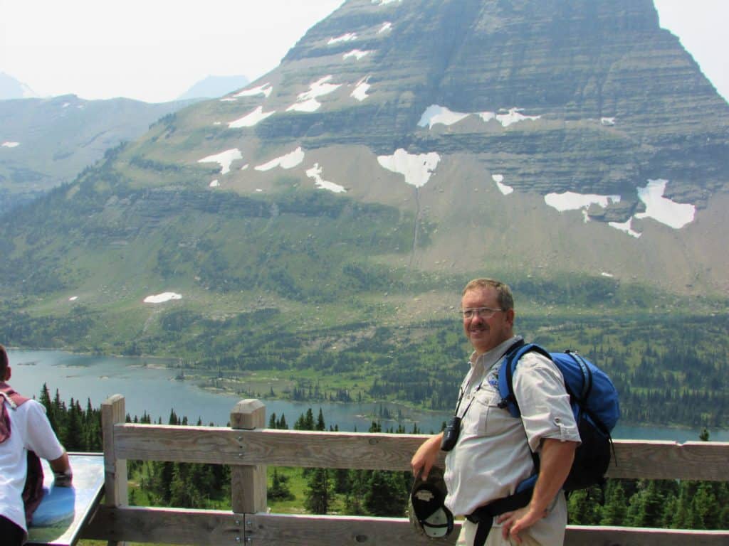 Bearhat Mountain over Hidden Lake in Glacier National Park