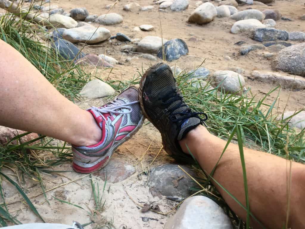 Zion Hiking The Narrows in Old Tennis Shoes