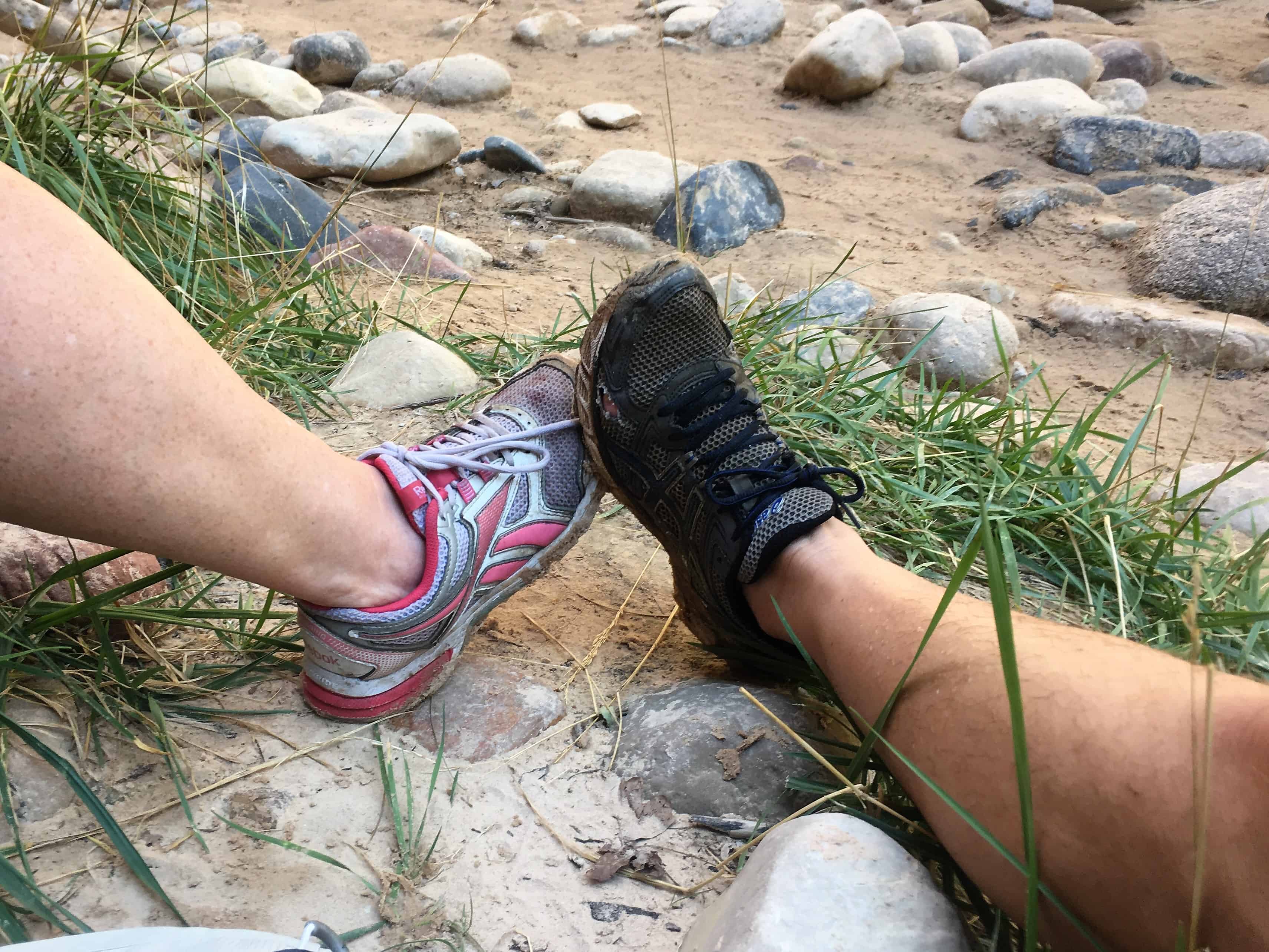 hiking in tennis shoes