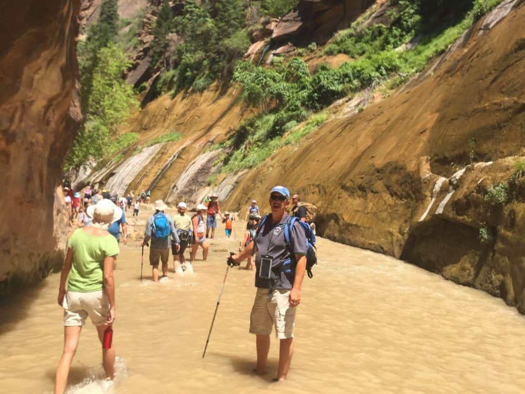 Brad at the beginning of Hiking The Narrows