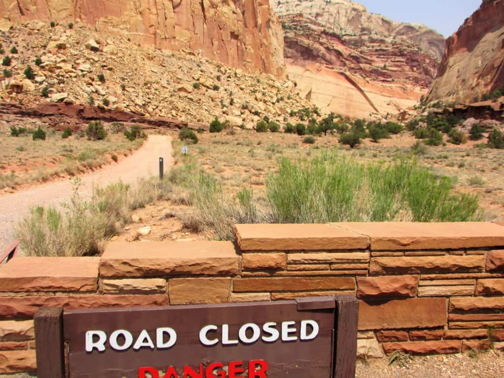 Capitol Gorge Road Closed in Capitol Reef National Park