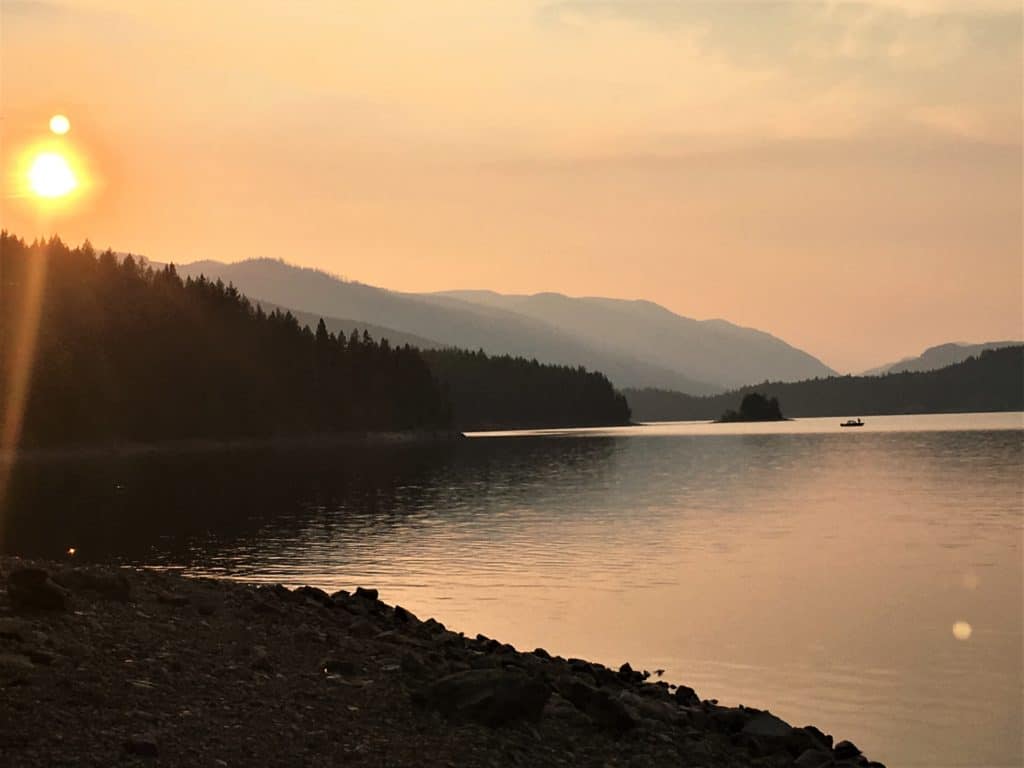 Hungry Horse Reservoir in Flathead National Forest Montana