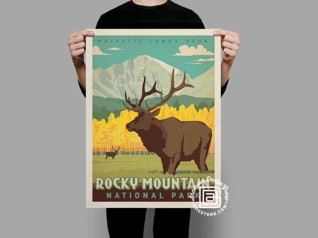 RMNP Poster of Elk