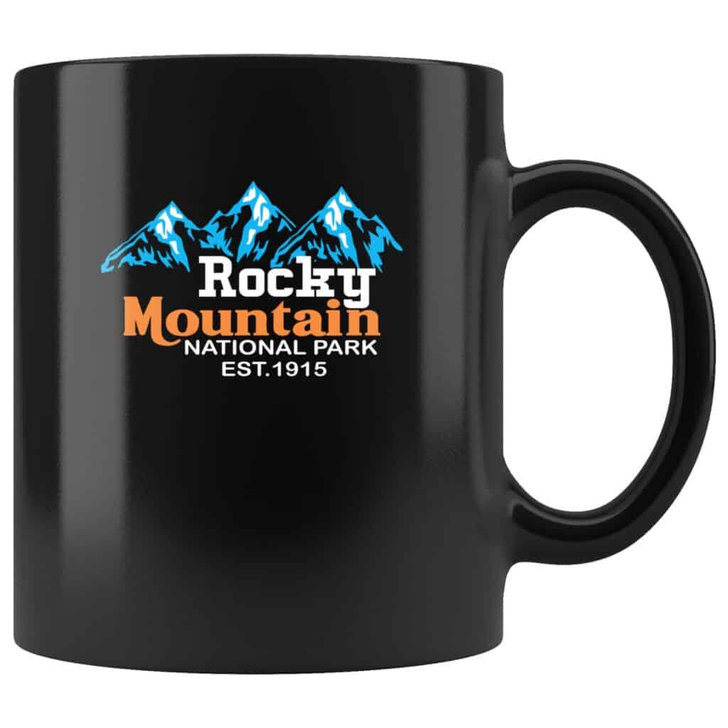 Rocky MOuntain National park Ceramic Mug in Black
