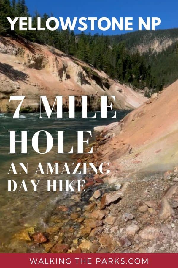 A truly amazing Yellowstone National Park day hike, 7 Mile Hole. Seven Mile Hole Trail will be one of your favorites. #WalkingTheParks #YellowstoneHikes