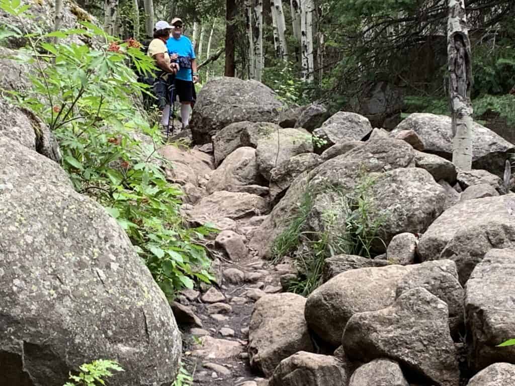 boulders on trail to cub lake rocky mountain national park