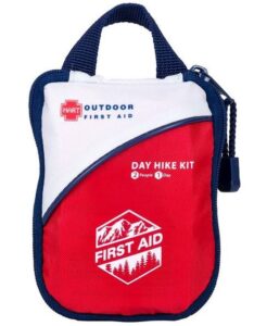 red and white first aid kit bag as gift suggestion for women hikers