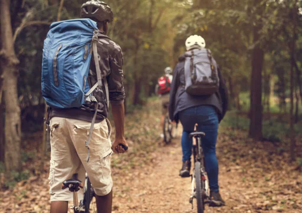 Water Repellent Backpacks on Bike riders