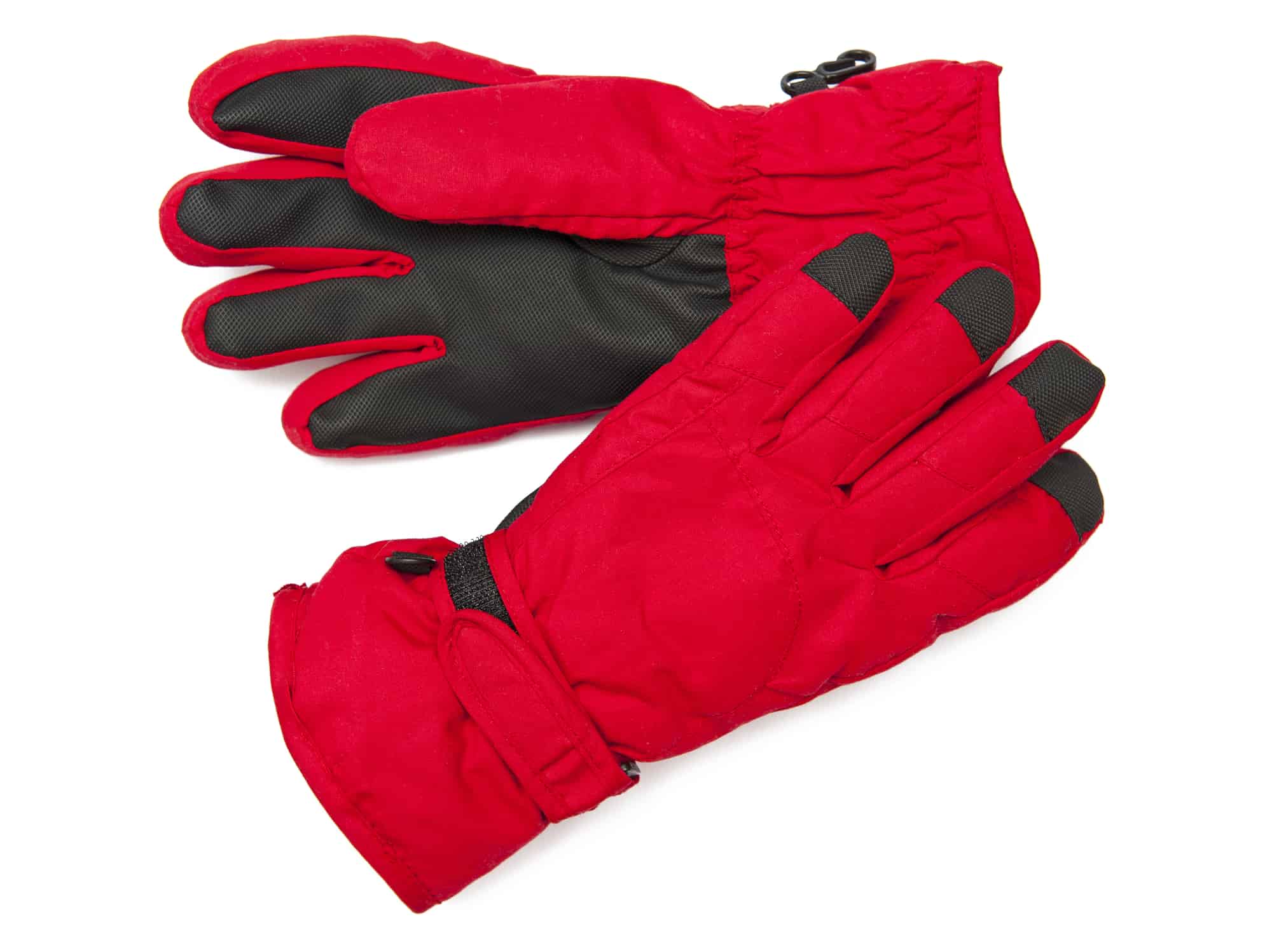 Red Winter gloves with insulation for winter hiking