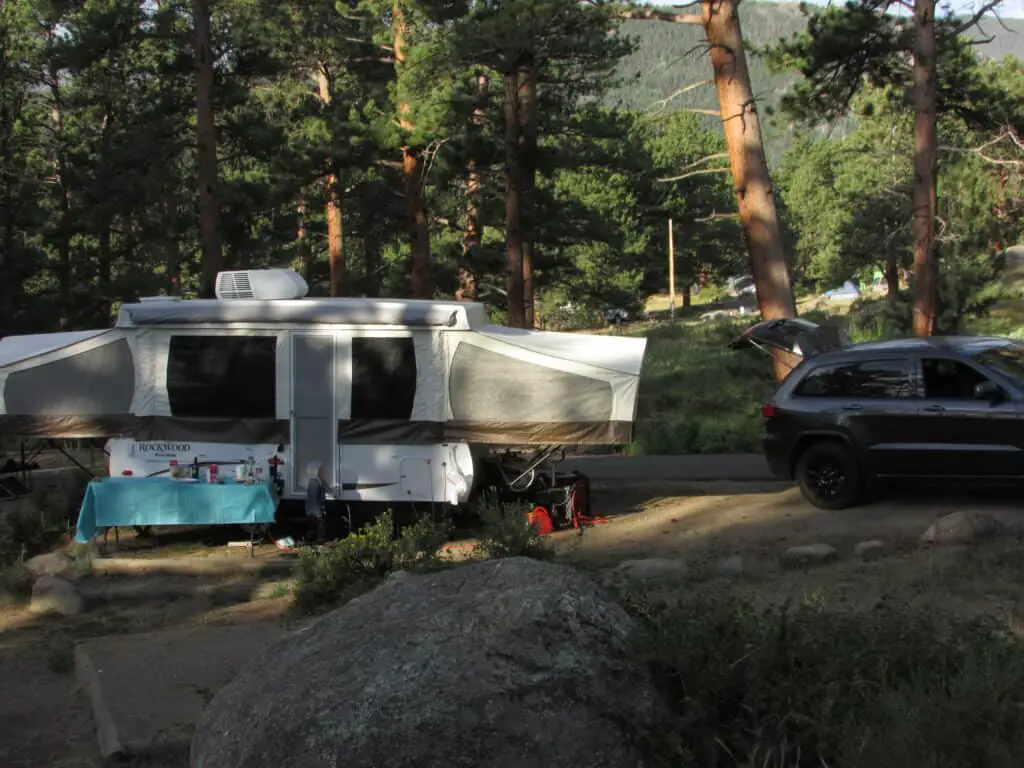 camper in moraine Park campground