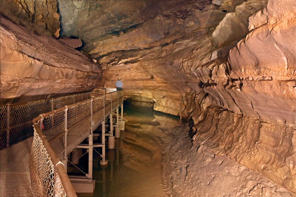 Tour walkway along the underground river styx.