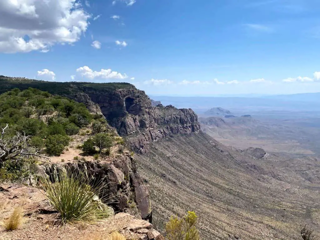 View of distant valley from South Rim in Big Bend National Park