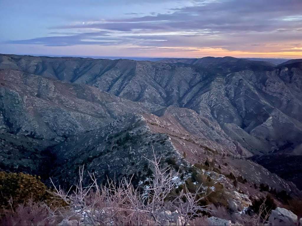 Sun rising over Guadalupe Peak