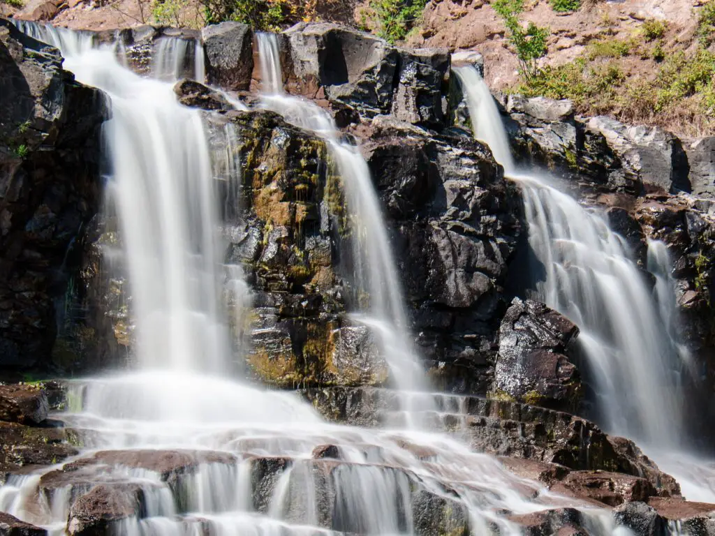 Waterfalls in gooseberry falls state park in minnesota