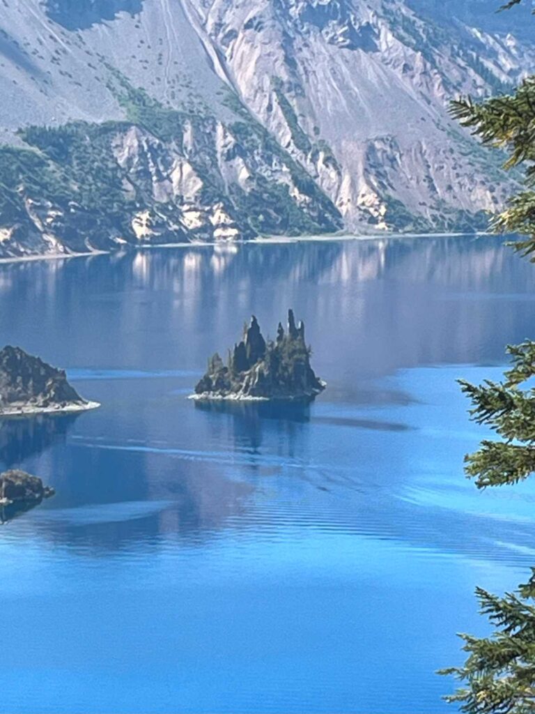 view of island called phantom ship on Crater Lake