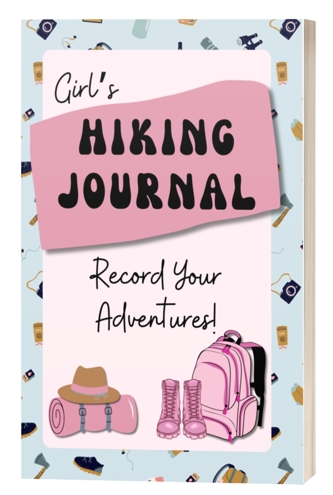 Hiking Journal for Girls, pink background