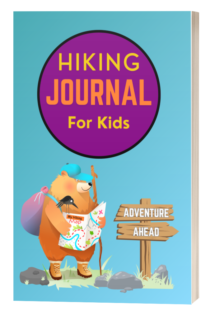 Hiking Journal for kids with whimsical background