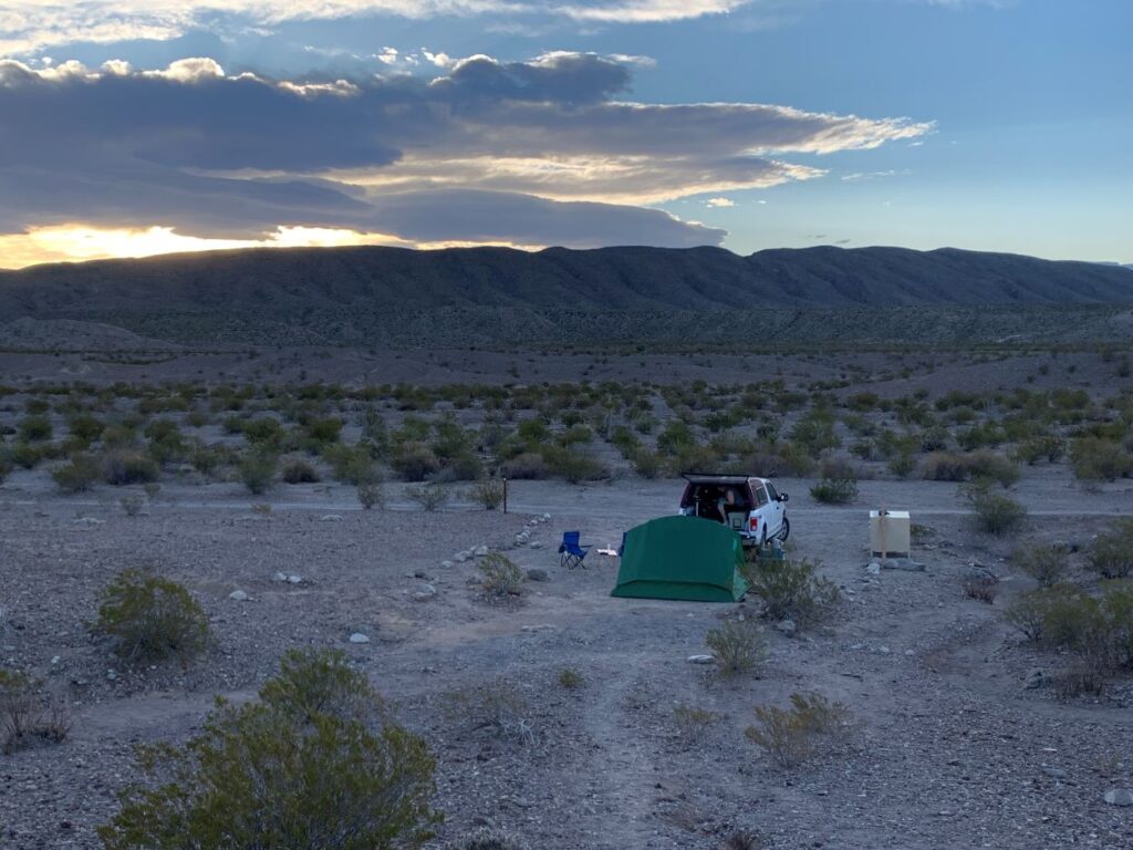 green tent in desert